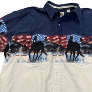 Vintage Cumberland Outfitters Western Shirt Mens Size Large Pearl‎ Snap
